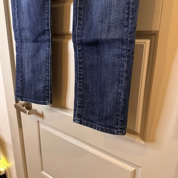 7 FOR ALL MANKIND | Midrise Women’s Distressed Slim Straight Blue Jeans Size 28 - Picture 5 of 11